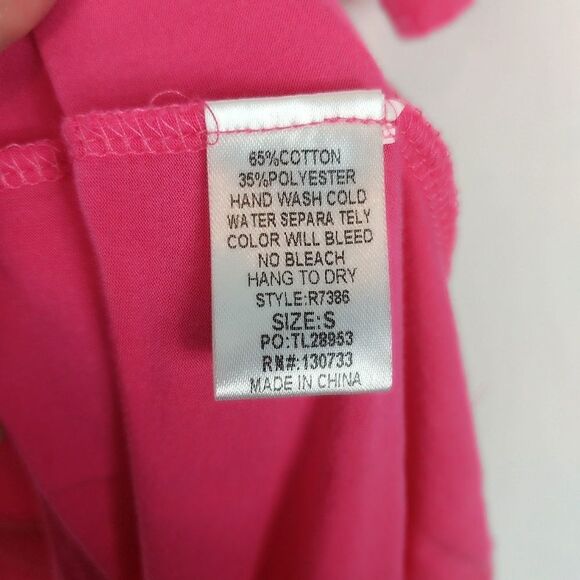 Umgee Nwt Pink Short Sleeve Strappy Cold Shoulder - Picture 6 of 6